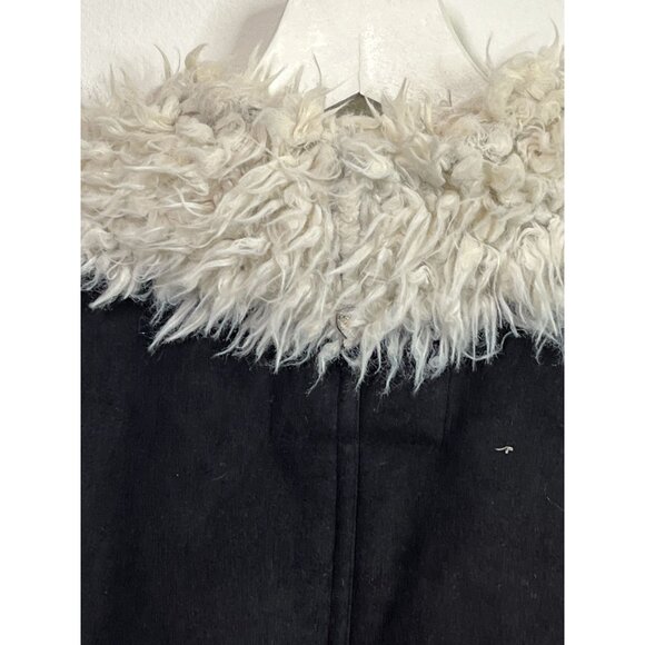 Sanctuary Vest Womens XL Jacket Faux Suede Faux Fur Coat Fall Winter Sleeveless - Picture 15 of 16